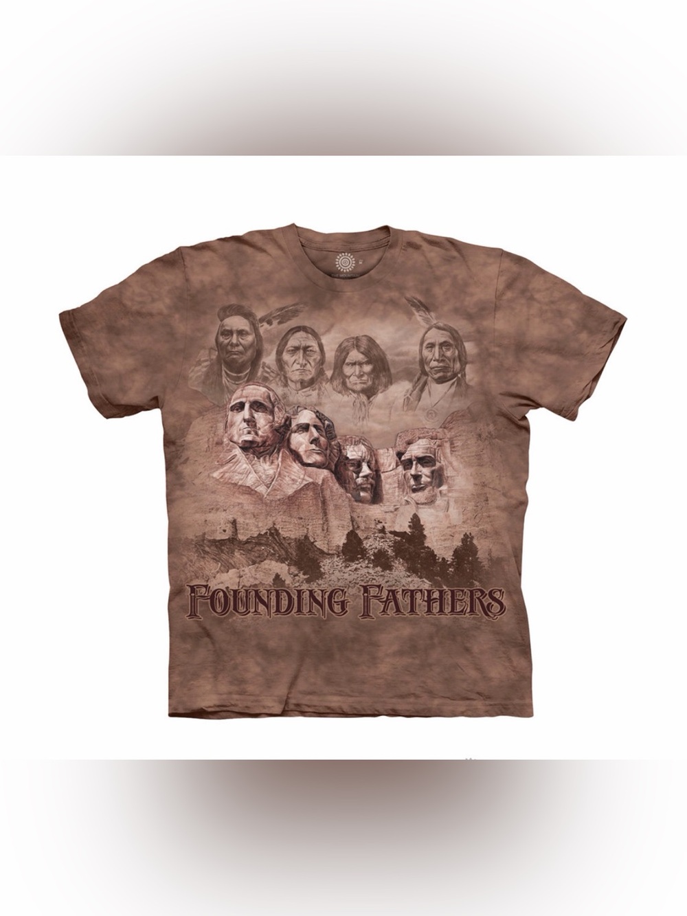 THE MOUNTAIN THE FOUNDERS CLASSIC COTTON T-SHIRT BROWN MENS SMALL